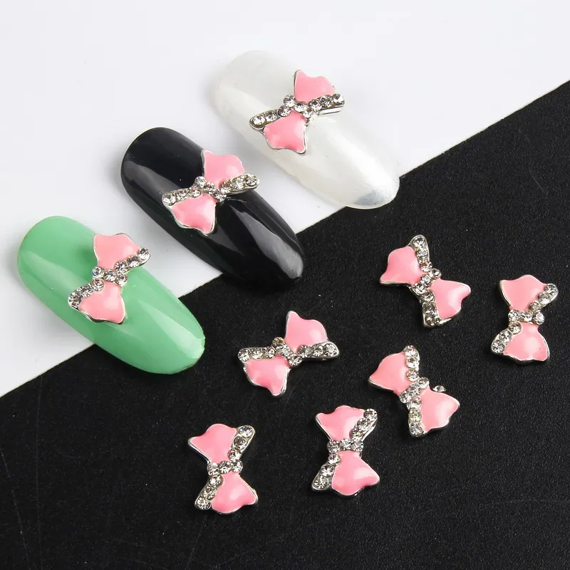 ELESSICAL 10pcs Bow Tie Nail Art Decoration 3D Charms Bowknot Lips Heart Women Jewelry Manicure DIY Supplies | Красота и здоровье