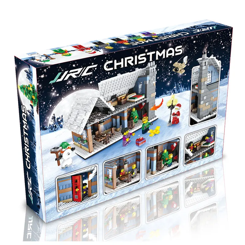 3D рождественское деревенское здание АБС умные развивающие строительные блоки