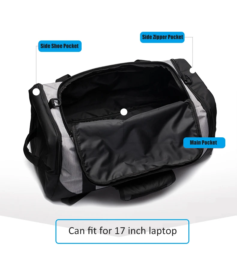 OZUKO New Multifunctional Large Capacity Men Travel Duffle Bag Waterproof Oxford Shoulder Bag Men's Backpack Luggage Handbags