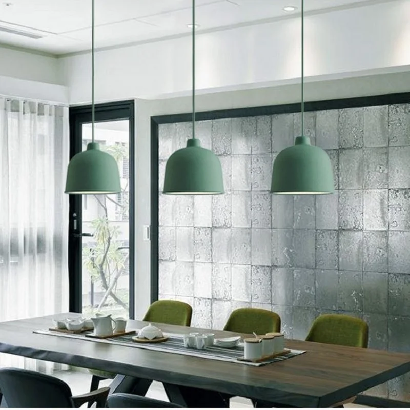 Колокол подвесной светильник гладить Подвеска Свет Макарон цвет освещения