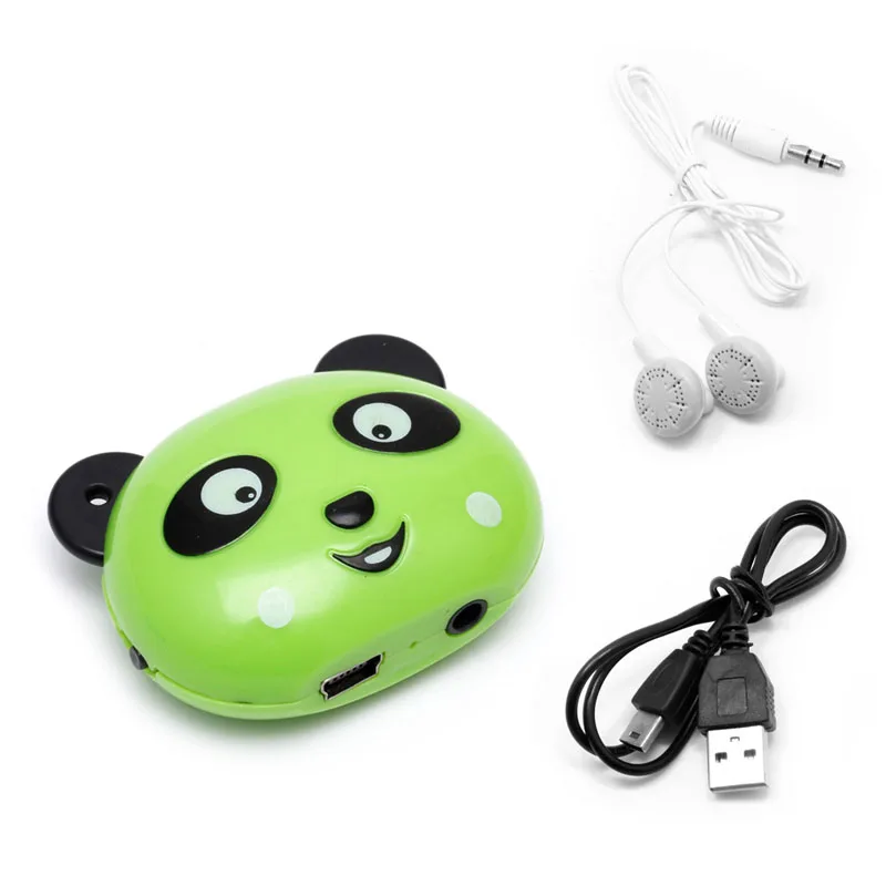 Зеленый Панда USB мини MP3-плеер+ наушники Поддержка 32 ГБ Micro SD TF карта музыкальный медиа - Цвет: Зеленый