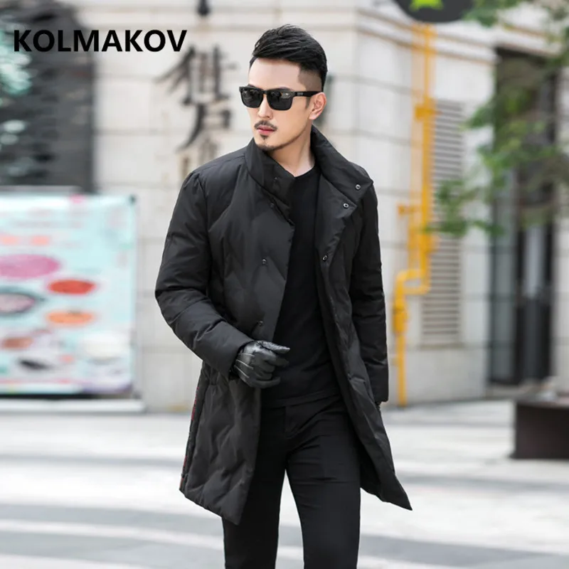 Новинка 2018 стильный мужской пуховик Высококачественная зимняя куртка 85% на белом