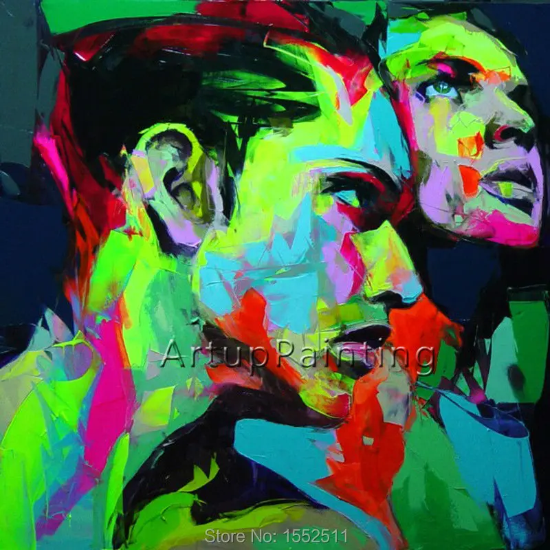 Палитра с ножом портрет масляная живопись фигурка персонажа холст ручная