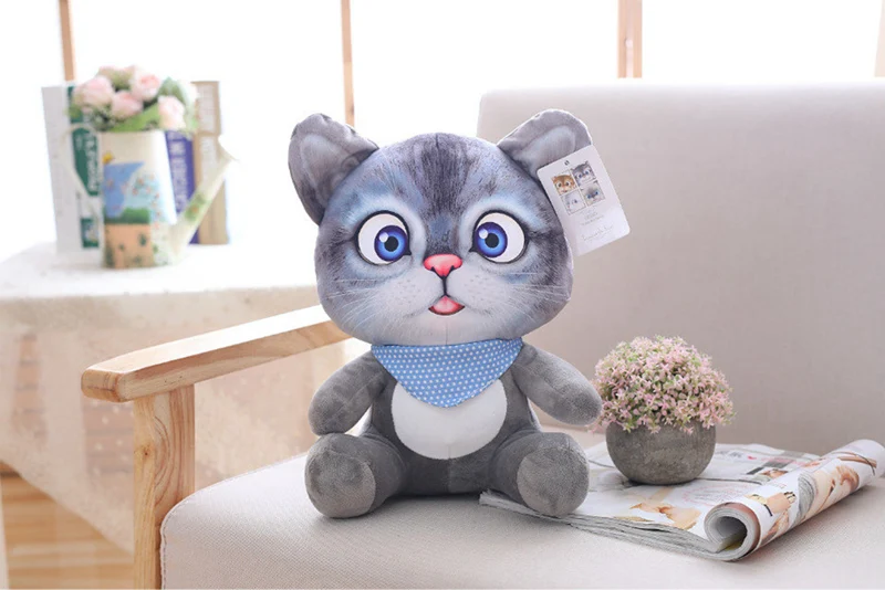 30 см милые мягкие 3D моделирование мягкие игрушки для кошек двустороннее сиденье диван подушка Kawaii Плюшевые Животные Кошки куклы игрушки подарки