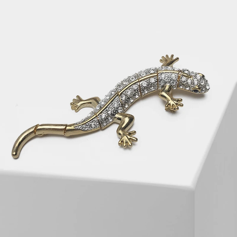 

Бутик Amorita с подвижным дизайном, модная блестящая брошь ящерица