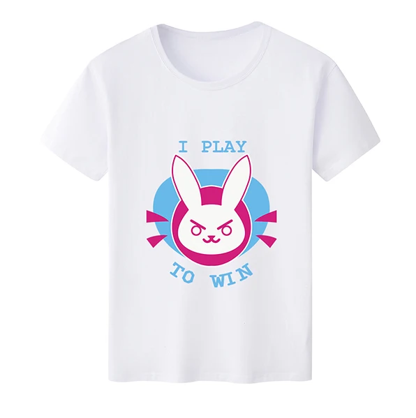 13 Повседневная Новая футболка для женщин Kawaii для девочек OW dva Rabbit D. VA логотип о-образный вырез с принтом футболки короткий рукав футболки - Цвет: 13