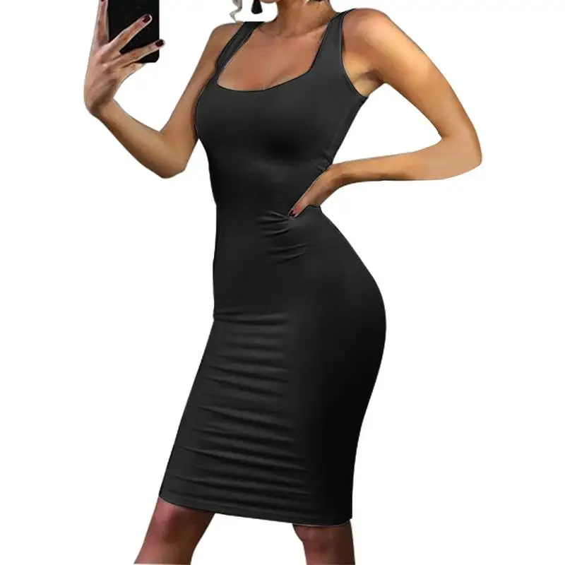 2018 Summer Women Tank Top Dress Female Pencil Sexy Sleeveless Vest Sheath Bodycon Party WS5143A | Женская одежда