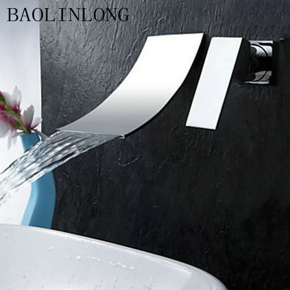 BAOLINLONG в стене Стиль Латунные Смесители для ванной комнаты раковины Смеситель