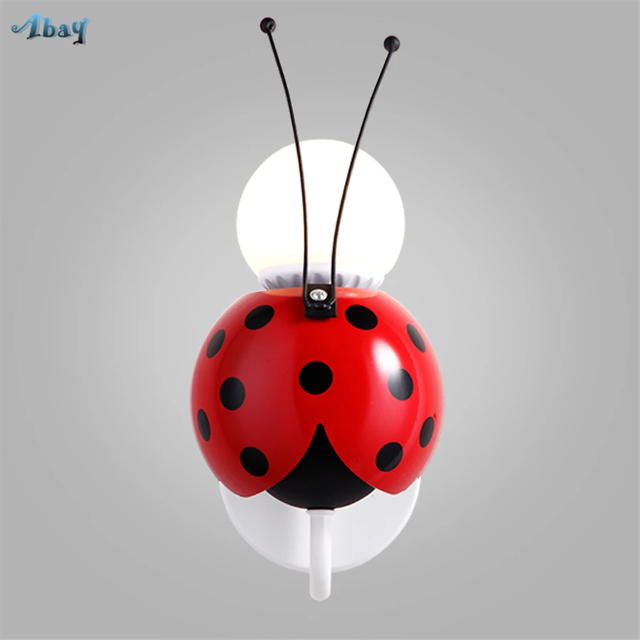 Creative Lovely Ladybug Iron led Ceiling Lights for Bedroom Study Children's Room Lighting Fixtures kindergarten ceiling lamp |