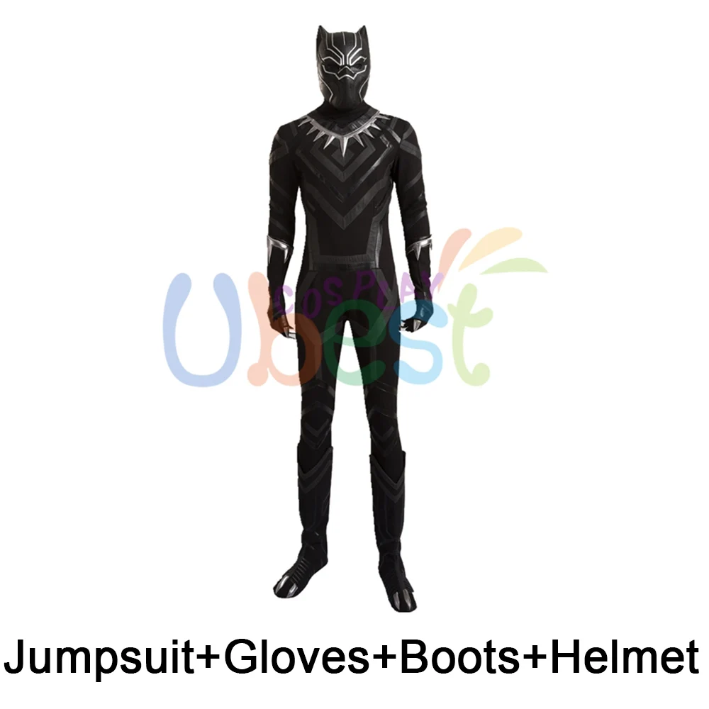 Костюм Капитана Америки для костюмированной вечеринки в стиле «Civil War T'Challa Black Panther» на Хэллоуин - Цвет: Full Set