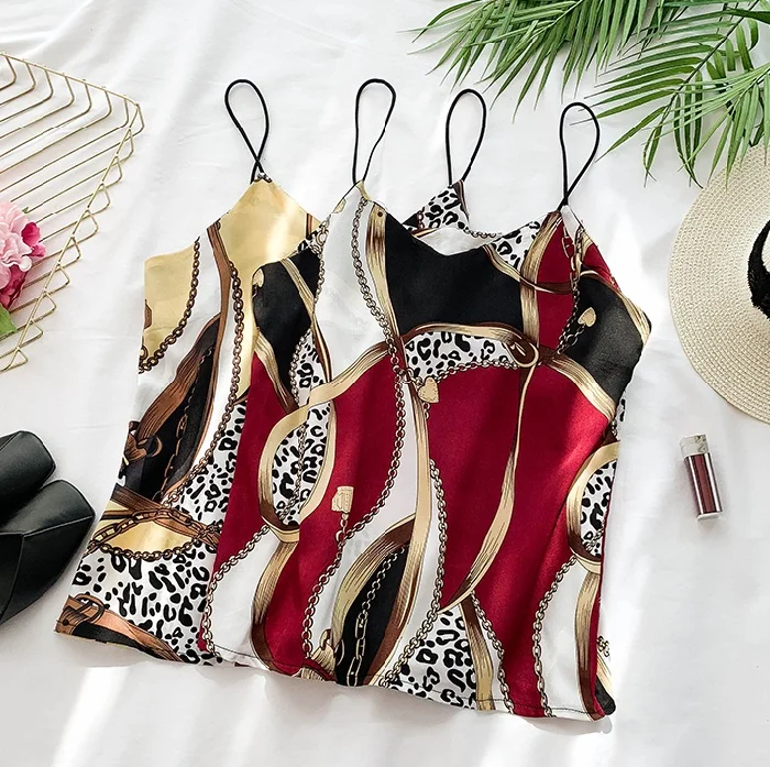 L &amp Y модный принт майки 2019 летние каникулы Для женщин пикантные v-образным