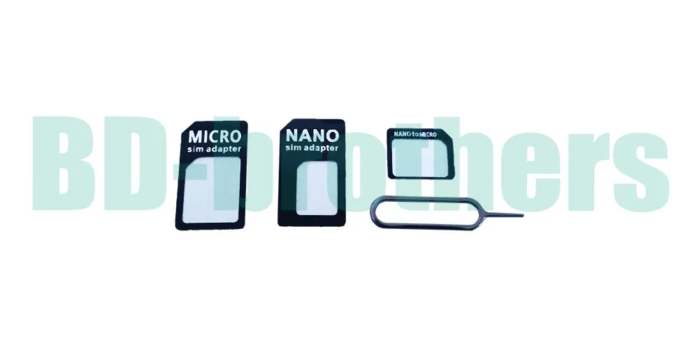 4 в 1 Nano микро-адаптер Sim карты + извлечь pin Baide сим адаптер черный для iPhone 5 6 плюс Samsung