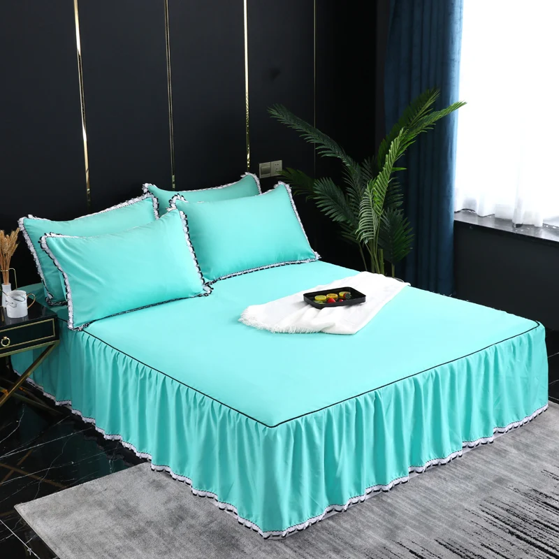 Однотонная гофрированная кровать сверхмягкая легкая комплект из трех предметов