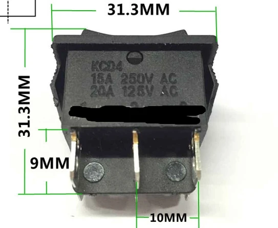 6 контактный DPDT ВКЛ ВЫКЛ 3 позиционный клавишный выключатель для лодки 15 а/250 В 20