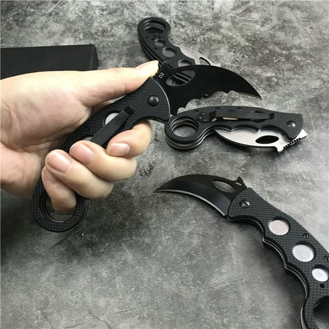 Нож karambit G10 Ручка D2 стальное лезвие Высокое качество Открытый Отдых EDC инструмент