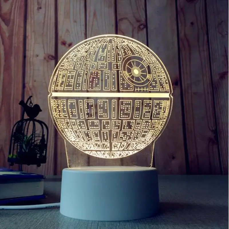 Nueva luz de noche 3D, l&aacute;mpara creativa de mesita de noche, armarios de dormitorio, novedad-2