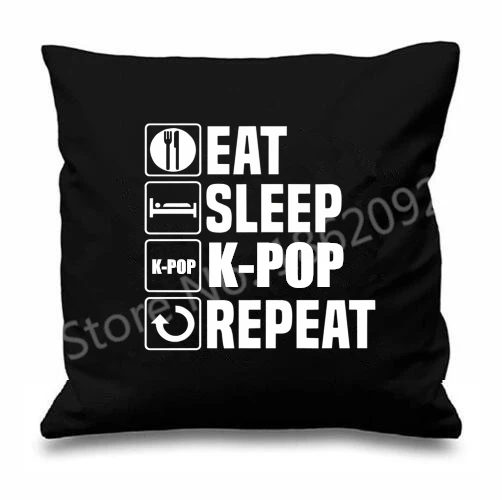 Новинка Kpop только наволочка на подушку &quot Eat Sleep повторить Подушка Чехол
