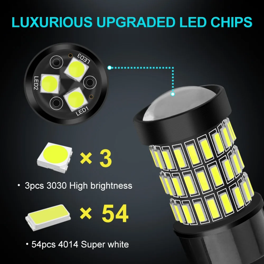 2pcs T25 LED 3156 P27/7W Bulbs 57SMD 4014 Chips Car Reverse Tail Turn Signal Light Auto Lamp 12V White Red Amber | Автомобили и