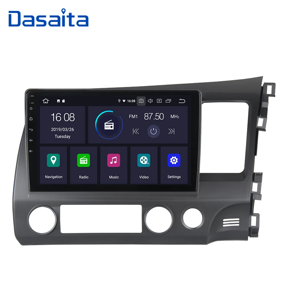 1 din радио 10," Car android 9,0 для Honda Civic 2006 2007 2008 2009 2010 2011 автомобильный стерео Встроенный gps навигации
