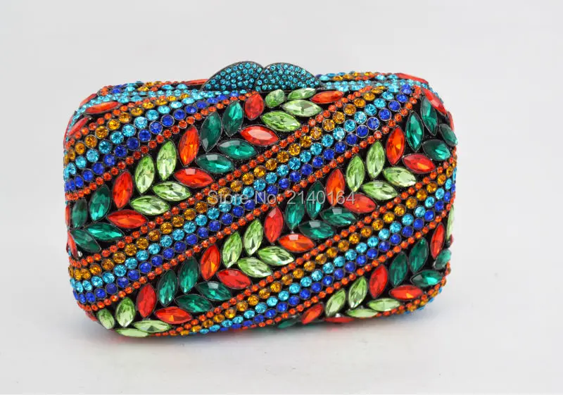 Красивый разноцветный Жесткий Чехол ручной работы Женская вечерняя сумка клатч