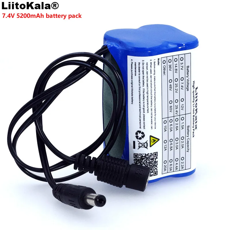 LiitoKala защита 7 4 V 5200 mAh 8 18650 Li lon батарея велосипедные фары передняя фара