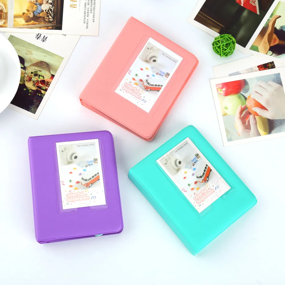 Фотоальбом карамельного цвета с 64 карманами для FujiFilm Instax Mini 8 Case Mini 7s 8 25 50s 90 мгновенный чехол для хранения детского альбома