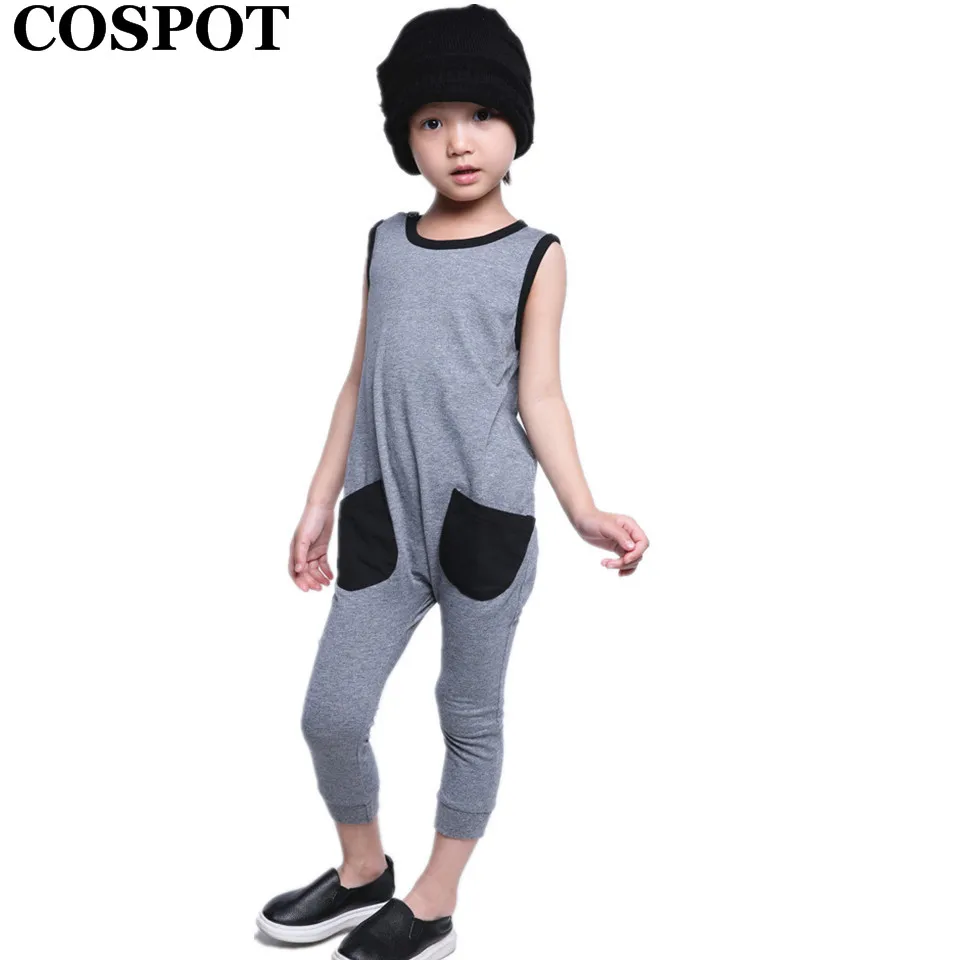 

COSPOT Baby Boys Summer Palmer Stree Jumper Boy Sports Suits Cotton Rompers Kids Fashion Sleeveless Jumpsuit 40