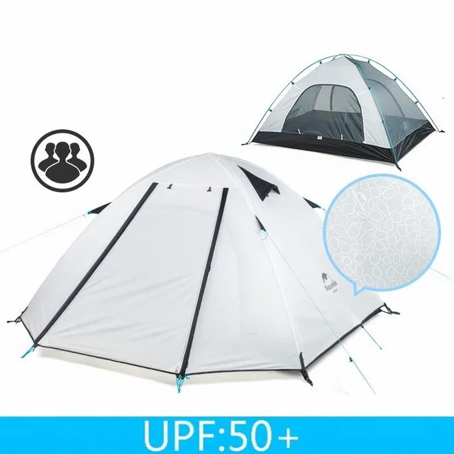 Naturehike P серии Палатка Сверхлегкая 2 3 4 Человек Открытый UPF50+ семейный тент алюминиевый полюс водонепроницаемый Пляжный Тент - Цвет: P3-White