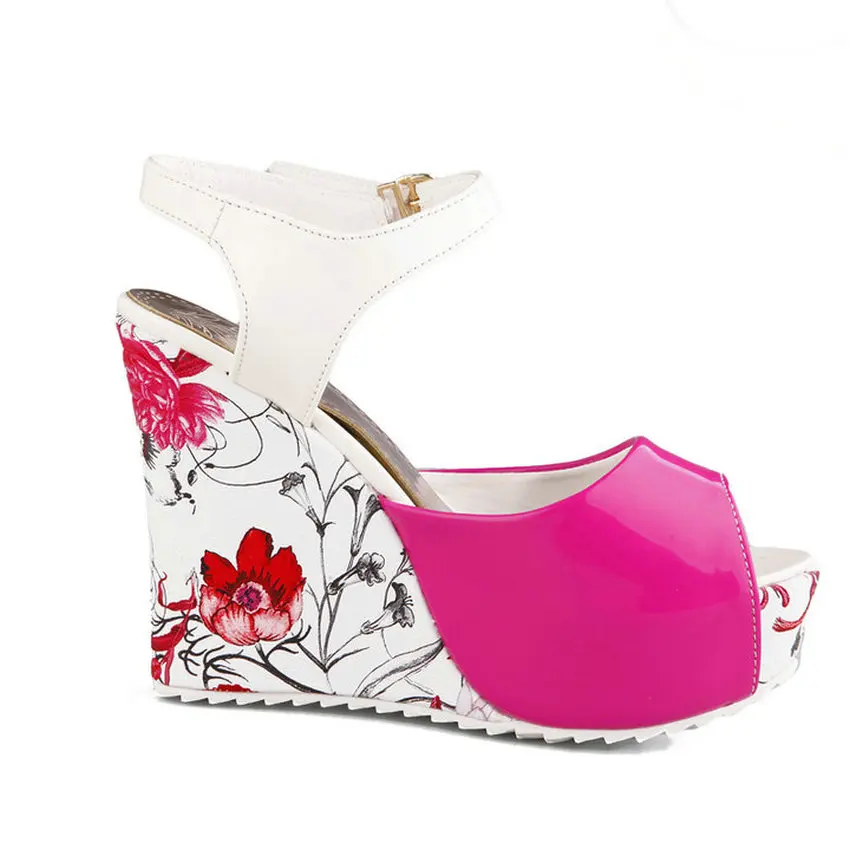 ESVEVA/женские туфли-лодочки элегантные женские сандалии на высокой танкетке с