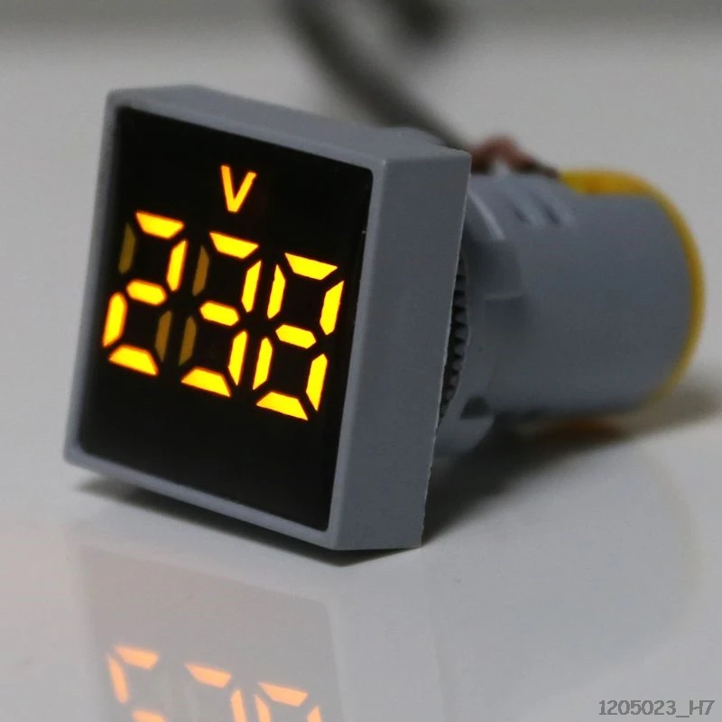 AD16 Цифровой вольтметр Индикатор напряжения светильник 22 мм квадратный AC 20 500 В