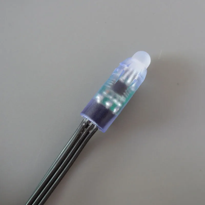 Mokungit 500 шт. 5 В 12 В черный Провода WS2811 WS2801 IC светодиодный круглый пиксель рекламный модуль строка 12 мм цифровой Водонепроницаемый IP68