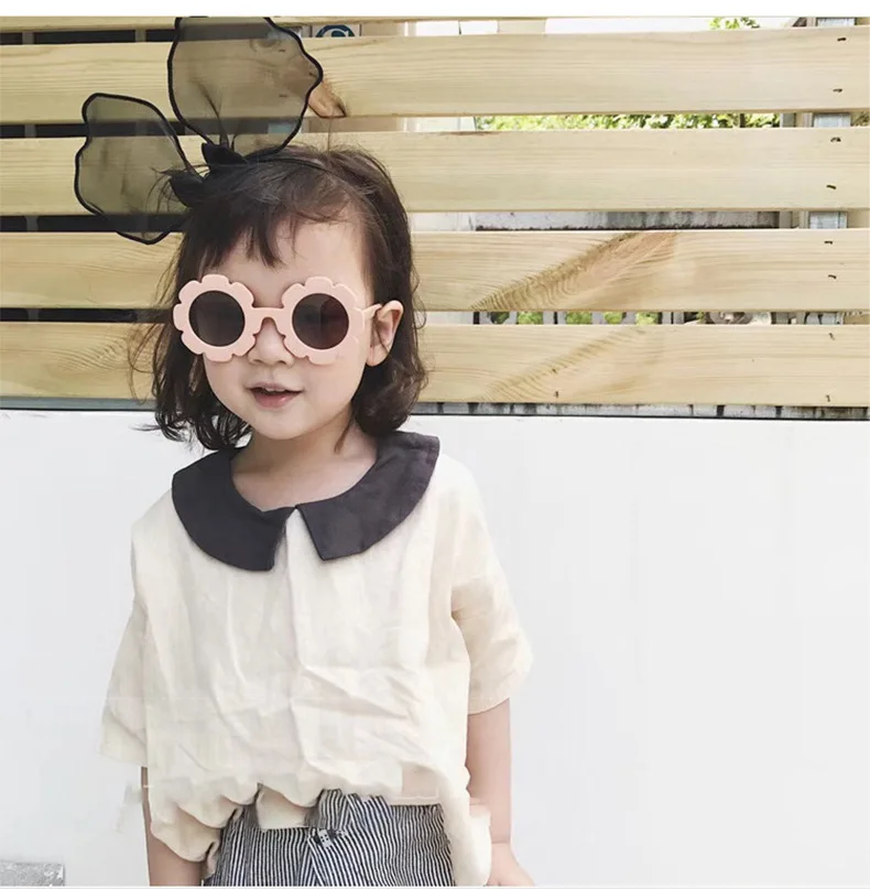 Винтажные очки детские солнцезащитные очки с круглым цветком Gafas детские спортивные солнцезащитные очки UV400 для девочек и мальчиков Oculos De Sol