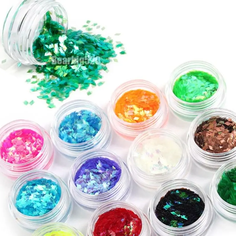 Laquee Rette Nail Art 12 цветов большой фотоблестящий декор для ногтевого дизайна|rhombus