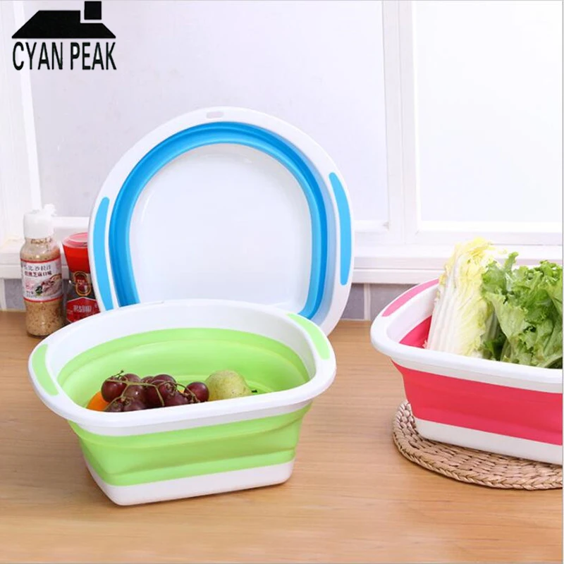 

Уличная Складная портативная Пластиковая Складная Раковина, вместительная походная раковина для мытья овощей, инструмент для уборки кухни