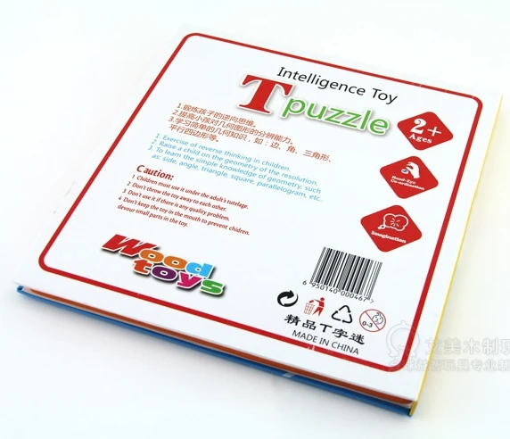 Tangram Puzzle Book Children Wooden Educational Toys T Intelligence DIY | Игрушки и хобби