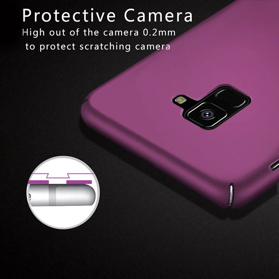 Pure Color Phone Case For Samsung Galaxy J6 2018 J600 J600F Hard PC Frosted Shield Cover EU Capa | Мобильные телефоны и