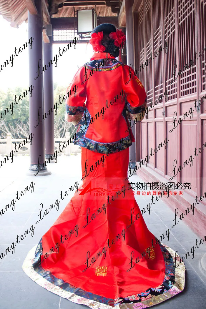 New Chinese Ancient Clothing Show Pratensis Suit Costume Wedding Dress Bride Chinese Style Wedding Dress Marriage