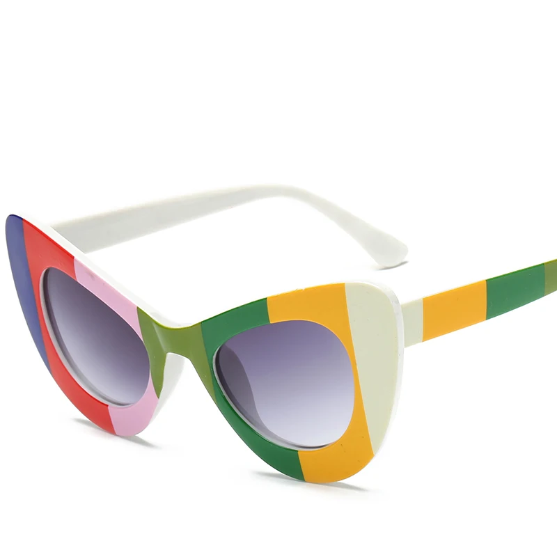 Новинка 2018 большие солнцезащитные очки в коробке кошачий глаз модные оправе с