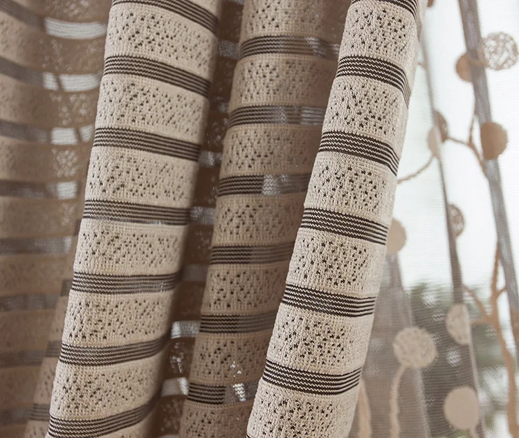 Жаккардовая ткань для занавесок полосатые жалюзи гостиной Прозрачная Вуаль Тюль