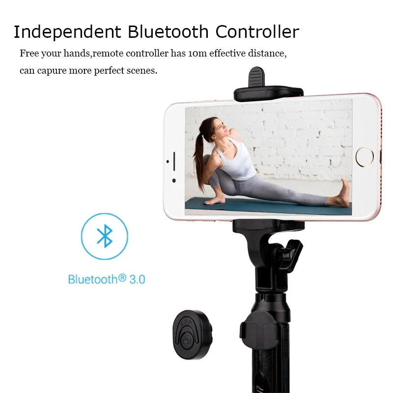 3 в 1 беспроводной Bluetooth селфи палка штатив выдвижной монопод универсальный пульт дистанционного управления затвором для Android маленький телефон