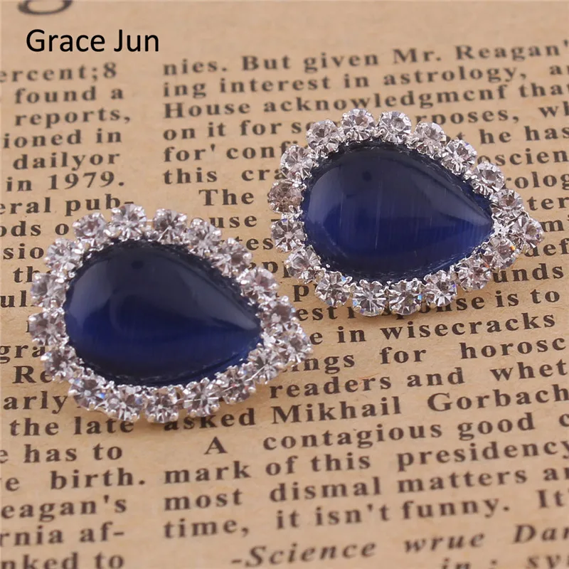 Бренд Grace Jun(TM) стbridal разы Кристалл Опал Капля воды клипсы на серьги не пирсинг для