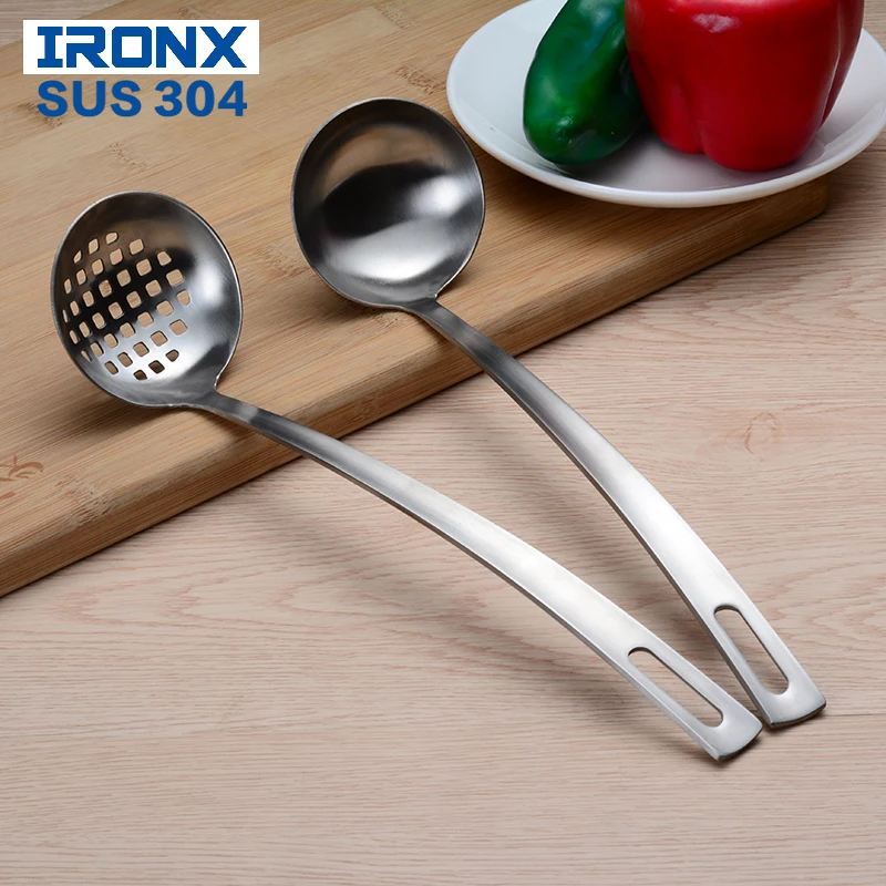 IRONX 304 ковш для супа из нержавеющей стали, кухонная сервировочная ложка для соуса, супа, бульона, соуса, 1 шт