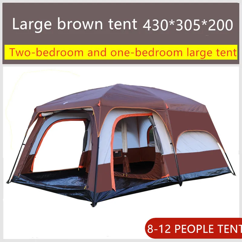 model 1 Big Brown Большие палатки 460*360*210 см, вечерние палатки для кемпинга, Семейные палатки для 5, 8, 10, мужчин, 12, 14, 16 человек, высокое укрытие - Цвет: model 1 Big Brown