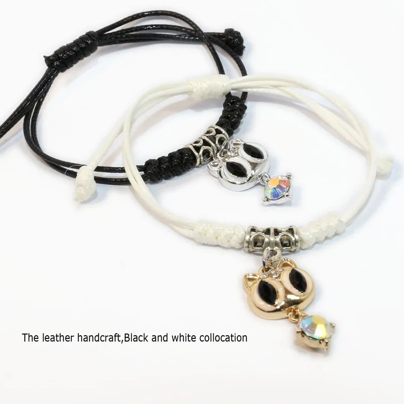 2 шт. модные женские браслеты ручная вязка Милый Котик очаровательный браслет из