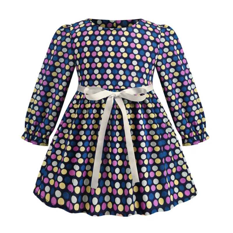 Long Sleeve Baby Girl Dress Floral Print Kids Girls Dresses 2019 Spring Autumn Princess Clothes Children 2-8 Years | Детская одежда и