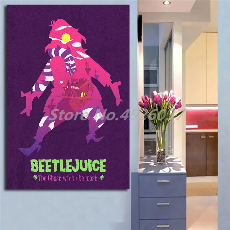 Классическая ужасная пленка от Beetlejuice Flyer Картина на холсте печать для гостиной
