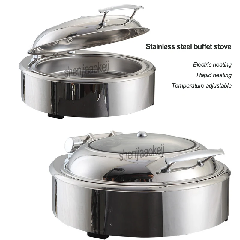 

Stainless steel buffet stove Electric heating hotel buffet tableware Temperature adjustable Restaurant insulation furnace 220v