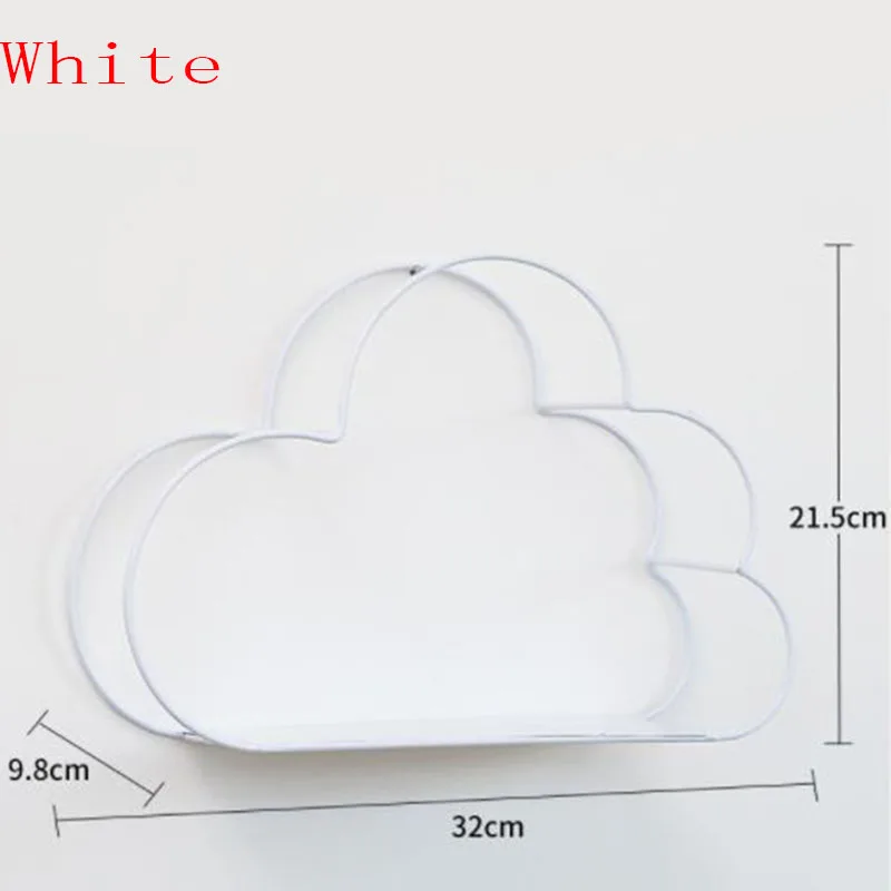 White Frame Ynaayu 1 шт. облачная настенная подвесная железная полка в скандинавском стиле 32*21*9,8 см полка для хранения поделок Органайзер реквизит для фотосессии - Цвет: White Frame