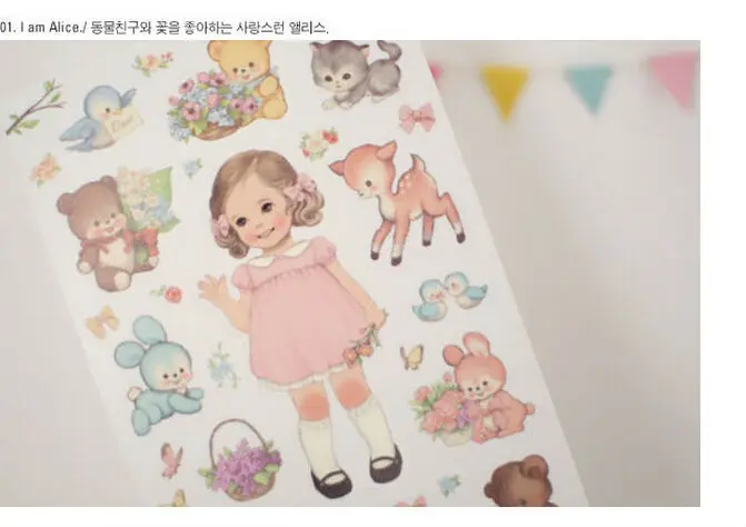 6 листов/упаковка Kawaii girl бумажная наклейка кукла дневник деко Наклейка для заметок украшение подарок канцелярские принадлежности многофункциональные Papelaria G046