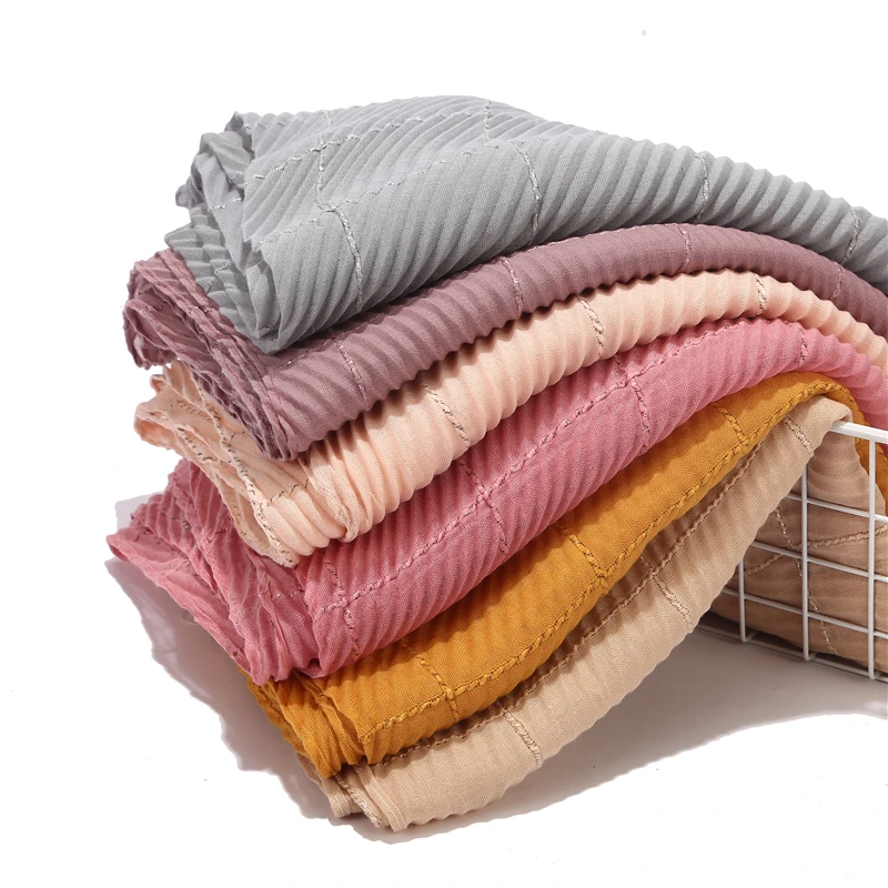 10 шт./лот Женская Блестящая шаль для головы простые цвета хлопок вискоза с